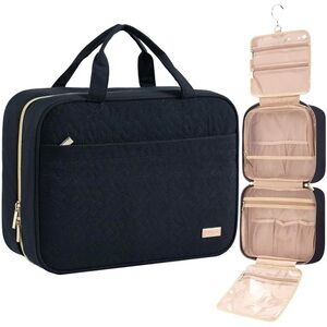 NISHEL Black Large Portable Hanging Organizer Travel Toiletry Bag NEW
